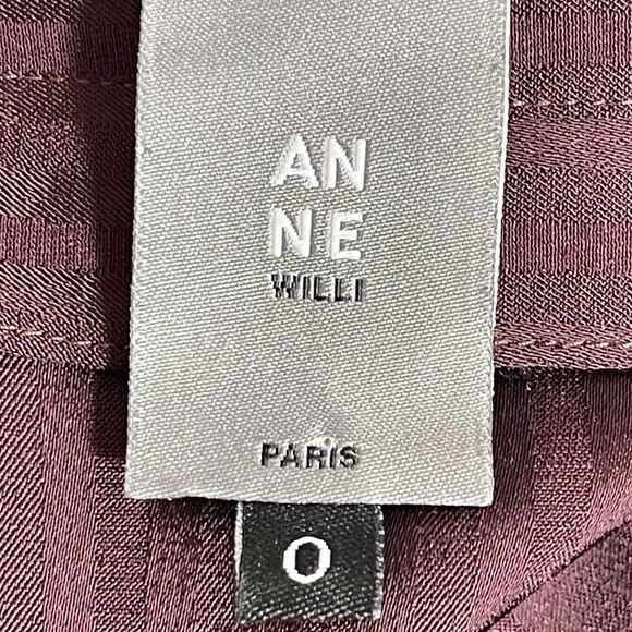 Anne Willi Mexico Purple Satin Stripe Dress Sz 0 - Picture 4 of 9